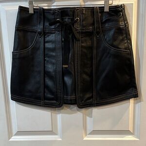 Black Faux Leather Mini Skirt